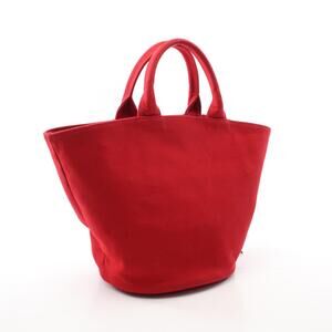 on all Prada Red Canvas Handbag